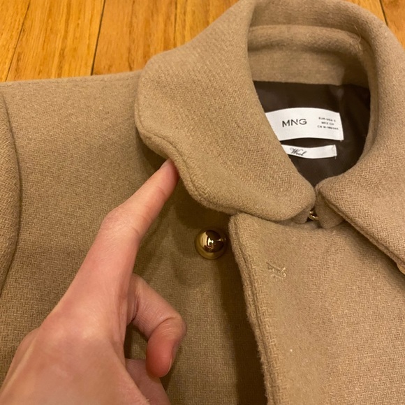 🌹SOLD🌹 MANGO Wool Tan Beige Coat NWOT - Picture 7 of 13